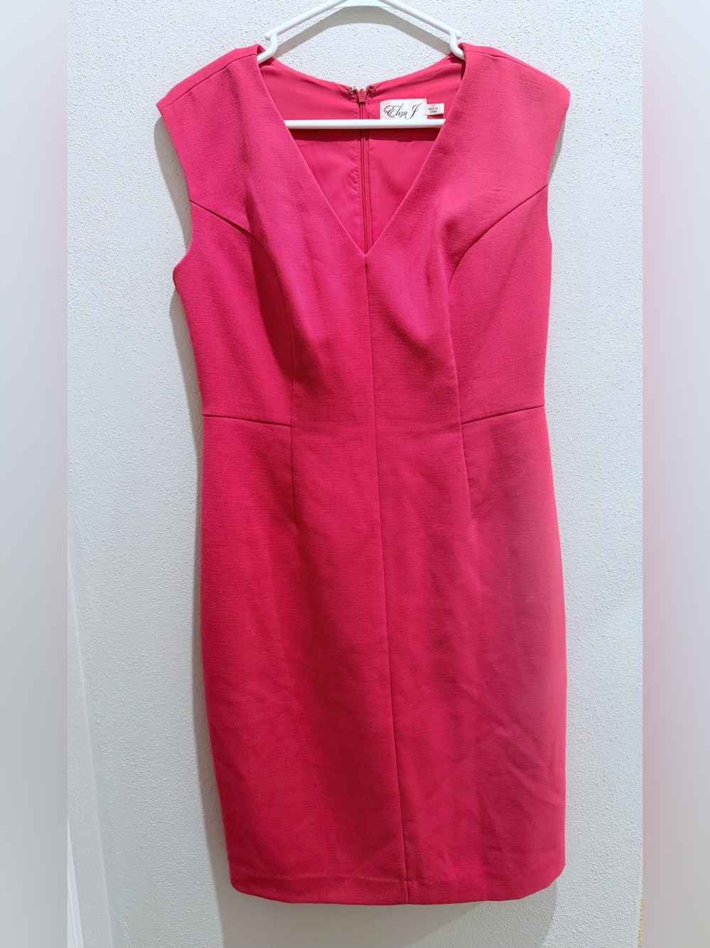 Eliza J V-Neck Sheath Midi Dress